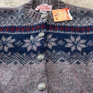Vintage Shetland Fair Isles Cardigan Swester